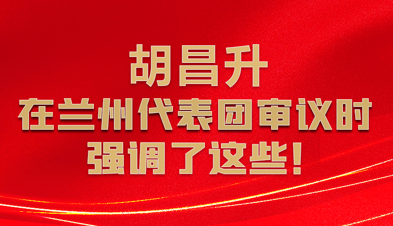 圖解|胡昌升在蘭州代表團(tuán)審議時(shí)強(qiáng)調(diào)了這些！