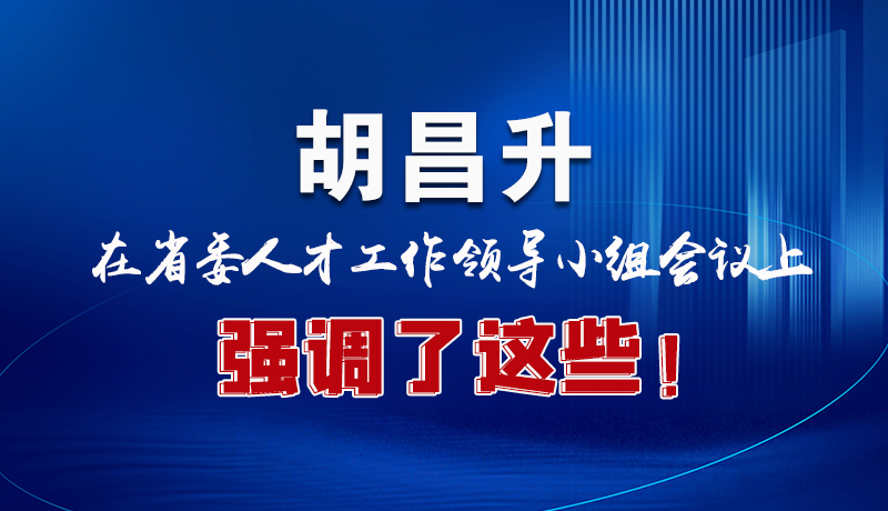 圖解|胡昌升在省委人才工作領導小組會議上強調了這些！