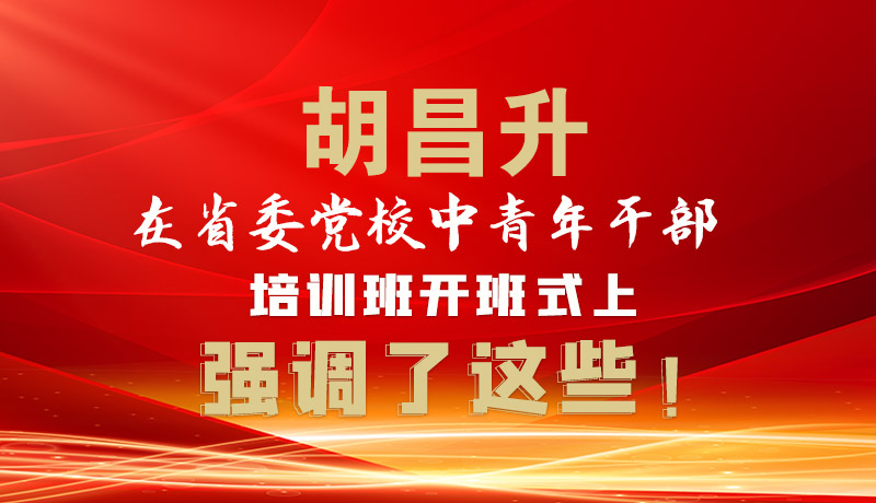 圖解|胡昌升在省委黨校中青年干部培訓(xùn)班開班式上強(qiáng)調(diào)了這些！