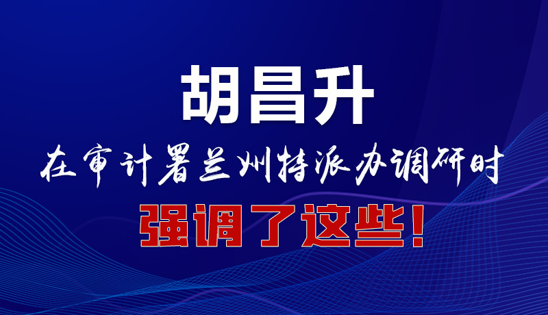 圖解|胡昌升在審計(jì)署蘭州特派辦調(diào)研時(shí)強(qiáng)調(diào)了這些！