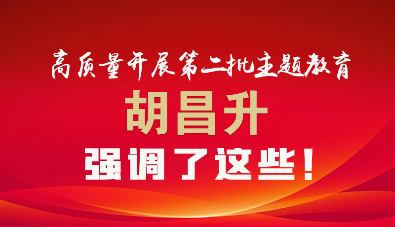 圖解|高質(zhì)量開(kāi)展第二批主題教育 胡昌升強(qiáng)調(diào)了這些！