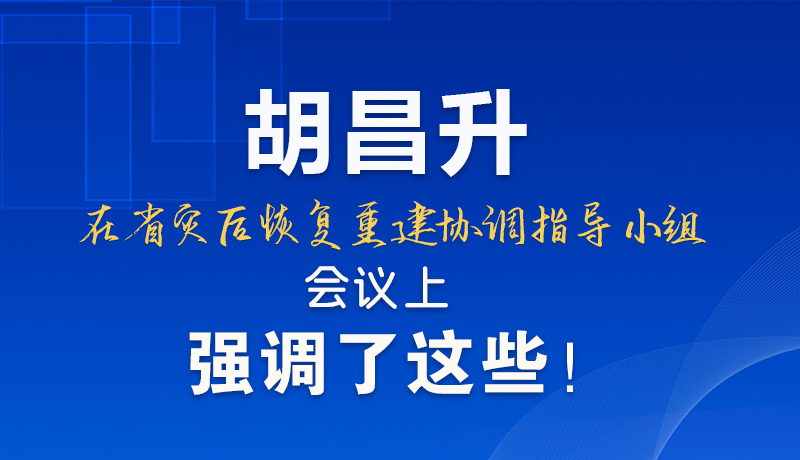 圖解|胡昌升在省災(zāi)后恢復(fù)重建協(xié)調(diào)指導(dǎo)小組會(huì)議上強(qiáng)調(diào)了這些！