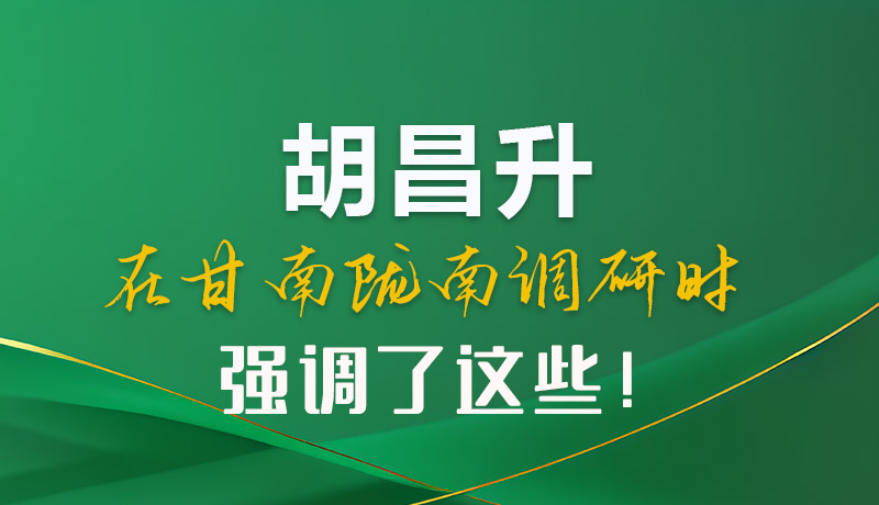 圖解|胡昌升在甘南隴南調(diào)研時強調(diào)了這些！