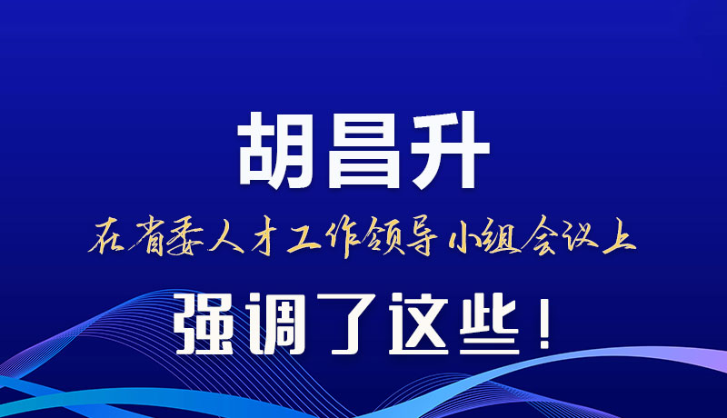 圖解|胡昌升在省委人才工作領(lǐng)導(dǎo)小組會(huì)議上強(qiáng)調(diào)了這些！